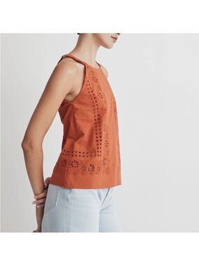 Madewell Eyelet Halter Camisole - Cotton - Small